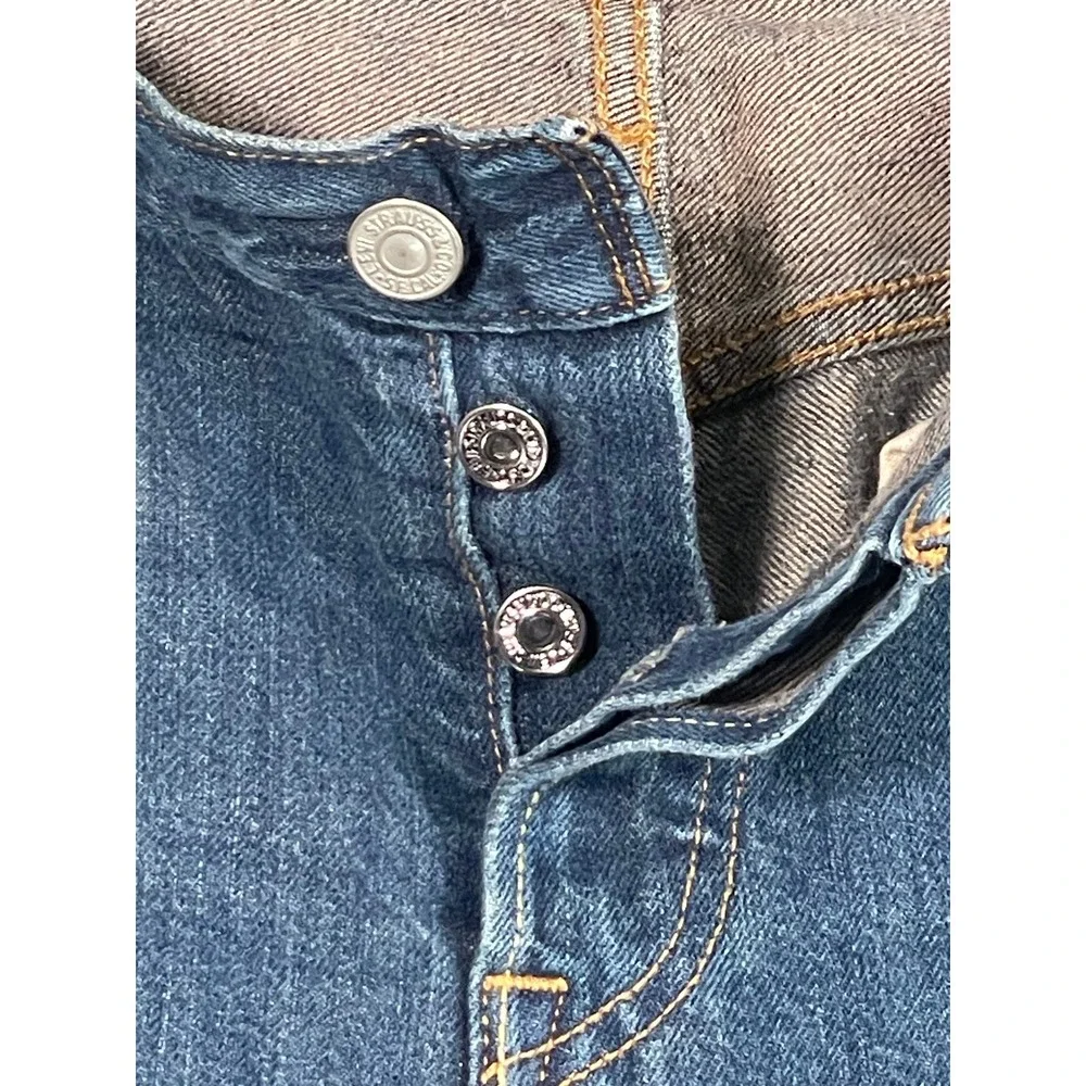 Levis 501 CT Custom Tapered‎ Jeans Mens 35x28 Medium Wash Blue Button Fly Denim